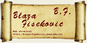 Blaža Fišeković vizit kartica